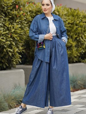 Pileli Pantolon Açık Mavi Pileli Pantolon Açık Mavi