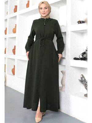 Haki Beli Bağlamalı Ferace Haki Beli Bağlamalı Ferace