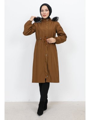 Taba Astarı Peluşlu Ara Boy Bondit Mont