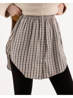 Yanları Açık Kurtarıcı Gömlek İçlik Kareli Pötikare Ekose Kahve Bej Kazak Altı Etek Uzatıcı Yanları Açık Kurtarıcı Gömlek İçlik Kareli Pötikare Ekose Kahve Bej Kazak Altı Etek Uzatıcı