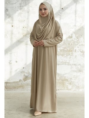 Bej Tek Parça Namaz Elbisesi Bej Tek Parça Namaz Elbisesi