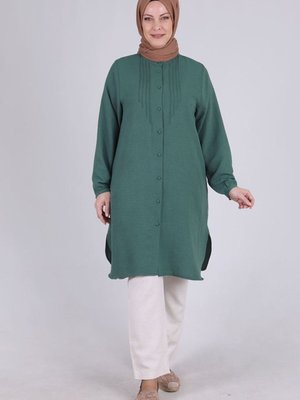 Nefti Büyük Beden Düğmeli Tunik