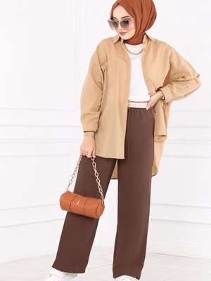 Kahve Bol Paça Aerobin Pantolon Kahve Bol Paça Aerobin Pantolon