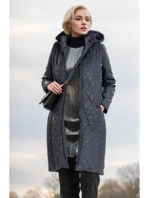 Lacivert Fermuarlı Kapitone Yelek