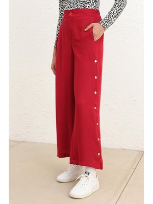 Bordo Cepli Bol Paça Pantolon