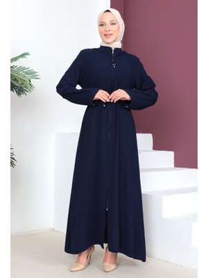 Lacivert Beli Bağlamalı Ferace Lacivert Beli Bağlamalı Ferace