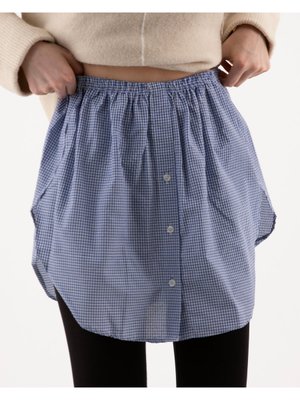 Yanları Açık Kurtarıcı Gömlek İçlik Kareli Pötikare Ekose Mavi Kazak Altı Etek Uzatıcı Yanları Açık Kurtarıcı Gömlek İçlik Kareli Pötikare Ekose Mavi Kazak Altı Etek Uzatıcı