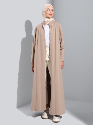 Hakim Yaka Çıtçıtlı Kap / Pardesü Tas Rengi