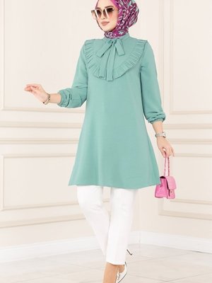 Mint Fırfır Detaylı Tunik Mint Fırfır Detaylı Tunik