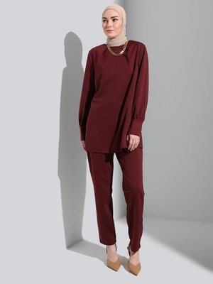 Bordo Tunik & Pantolon İkili Takım