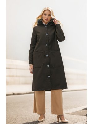 Acı Kahve Hermes Kaşe Kapüşonlu Kaban Acı Kahve Hermes Kaşe Kapüşonlu Kaban