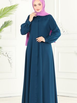 İndigo Biye Detaylı Ferace İndigo Biye Detaylı Ferace