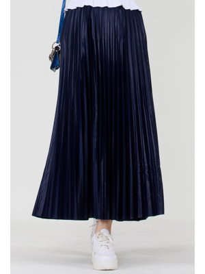 Lacivert Pilise Detaylı Etek Lacivert Pilise Detaylı Etek