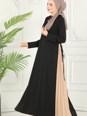 Siyah & Vizyon Pilise Detaylı Elbise