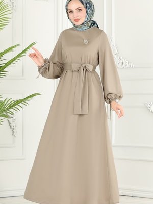 Vizyon Manşeti Bağcıklı Elbise