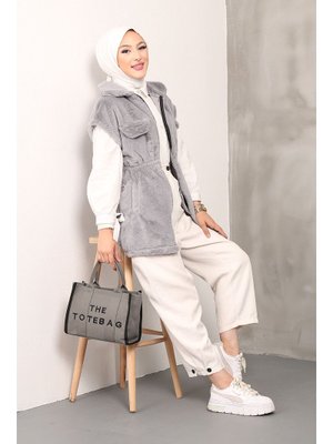 Gri Peluş Yelek Gri Peluş Yelek