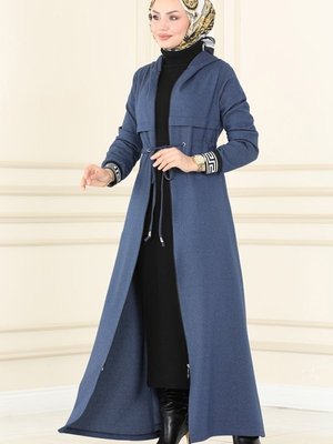 İndigo Bolero Görünümlü Kışlık Ferace İndigo Bolero Görünümlü Kışlık Ferace