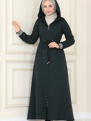 Zümrüt Bolero Görünümlü Kışlık Ferace Zümrüt Bolero Görünümlü Kışlık Ferace