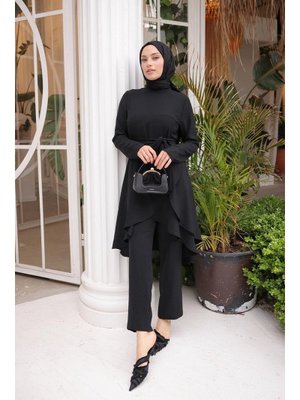 Siyah Asimetrik Kesim Aerobin Takım