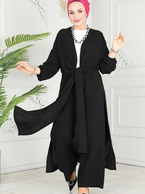 Siyah Önden Bağlamalı Aerobin Takım Siyah Önden Bağlamalı Aerobin Takım