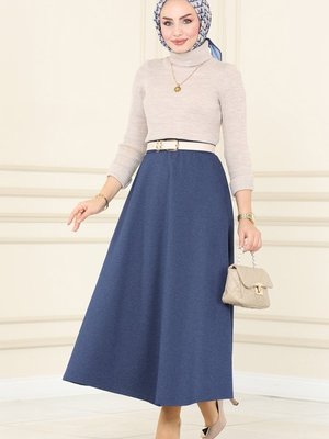 İndigo Eteği Mevlana Kışlık Etek İndigo Eteği Mevlana Kışlık Etek