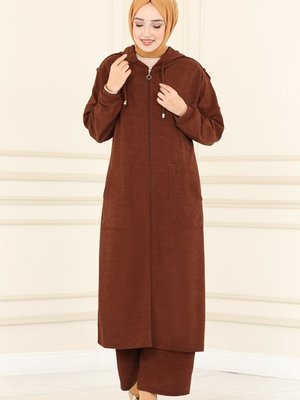 Kahve Cep Detaylı Kışlık Takım Kahve Cep Detaylı Kışlık Takım