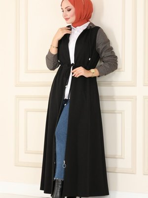 Siyah & Koyuvizyon Beli Tünelli Kışlık Ferace