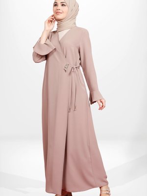 Vizon Yandan Bağlamalı Abaya
