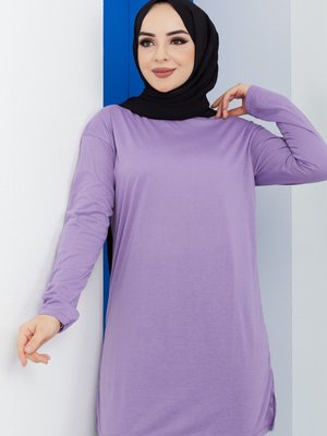 Lila Uzun Kol Penye Tunik Lila Uzun Kol Penye Tunik