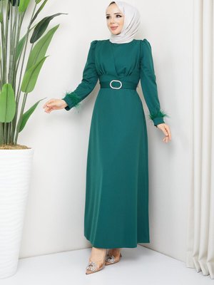 Kolu Püsküllü Abiye Elbise