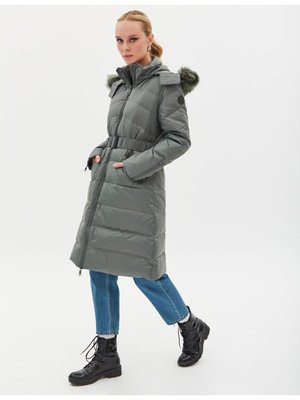 Çıkarılabilir Kapüşonlu Kaz Tüyü Mont