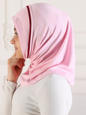 Pembe Çocuk Hijap Düz Renk Biyeli Pembe Çocuk Hijap Düz Renk Biyeli