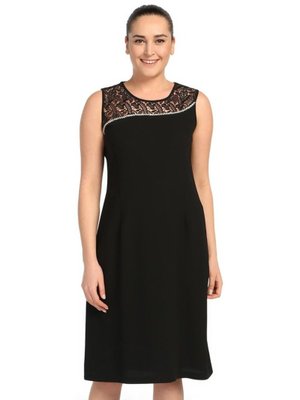 Ladıes Fırst Büyük Beden Siyah Kısa Abiye Elbise