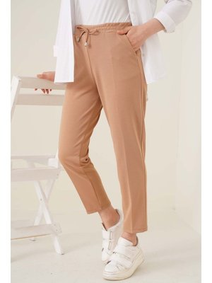 Camel İp Detaylı Beli Lastikli Bilekte Pantolon
