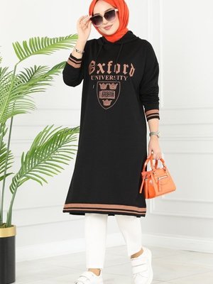 Taba & Siyah Yazı Baskılı Spor Tunik Taba & Siyah Yazı Baskılı Spor Tunik