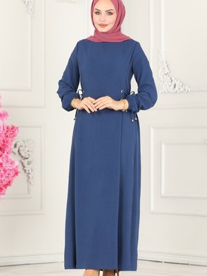 İndigo Yandan Bağlamalı Aerobin Elbise