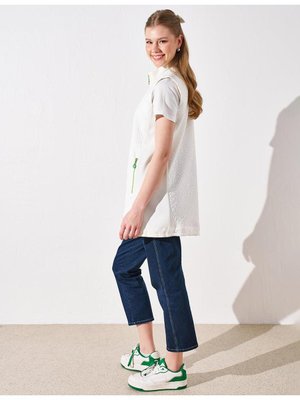 Fermuar Detaylı Kapitone Yelek Optik Beyaz Fermuar Detaylı Kapitone Yelek Optik Beyaz