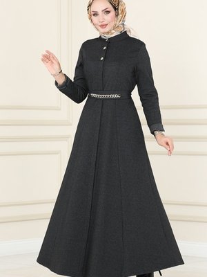 Antrasit Zincir Detaylı Tivit Ferace Antrasit Zincir Detaylı Tivit Ferace