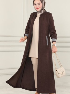 Kahve Ribana Detaylı Ferace Kahve Ribana Detaylı Ferace