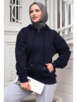 Lacivert Aysen Kapüşonlu Hırka Lacivert Aysen Kapüşonlu Hırka
