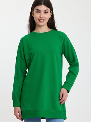 Haki Bisiklet Yaka Basic Örme Sweatshirt Haki Bisiklet Yaka Basic Örme Sweatshirt