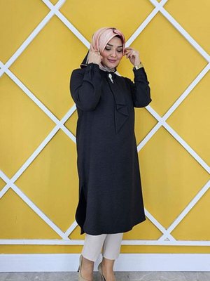 Kadın Estetik Kravat Yakalı Tesettür Tunik