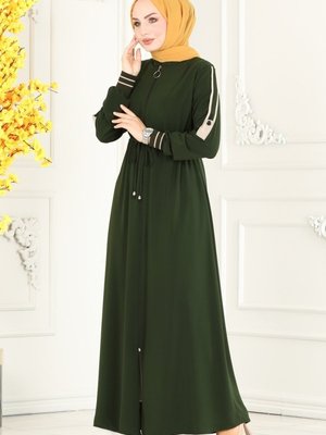 Haki Beli Tünelli Medine İpeği Ferace