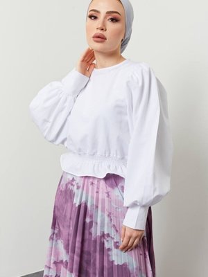 Balon Kol Gömlek Beyaz