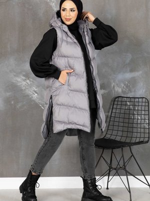 Yanları Fermuar Detaylı Şişme Yelek