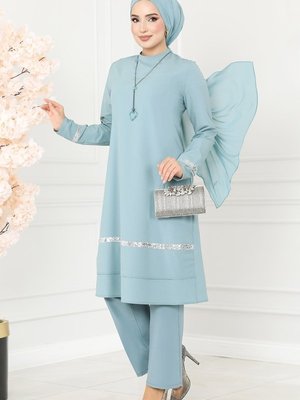 Mint Pul Detaylı İkili Takım Mint Pul Detaylı İkili Takım