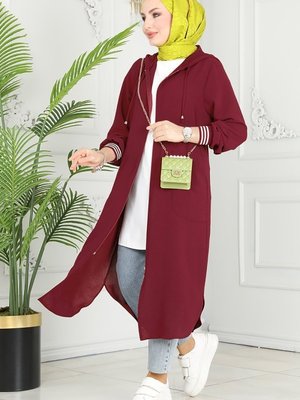Bordo Ribana Detaylı Mevsimlik Kap Bordo Ribana Detaylı Mevsimlik Kap