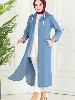 Açık Önden Düğmeli Kot Kap Açık Önden Düğmeli Kot Kap