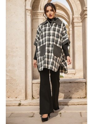 Gri Bebe Yaka Ekose Desenli Panço