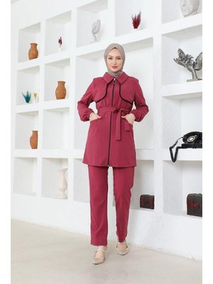 Gül Kurusu Bolero Detaylı Scuba Takım